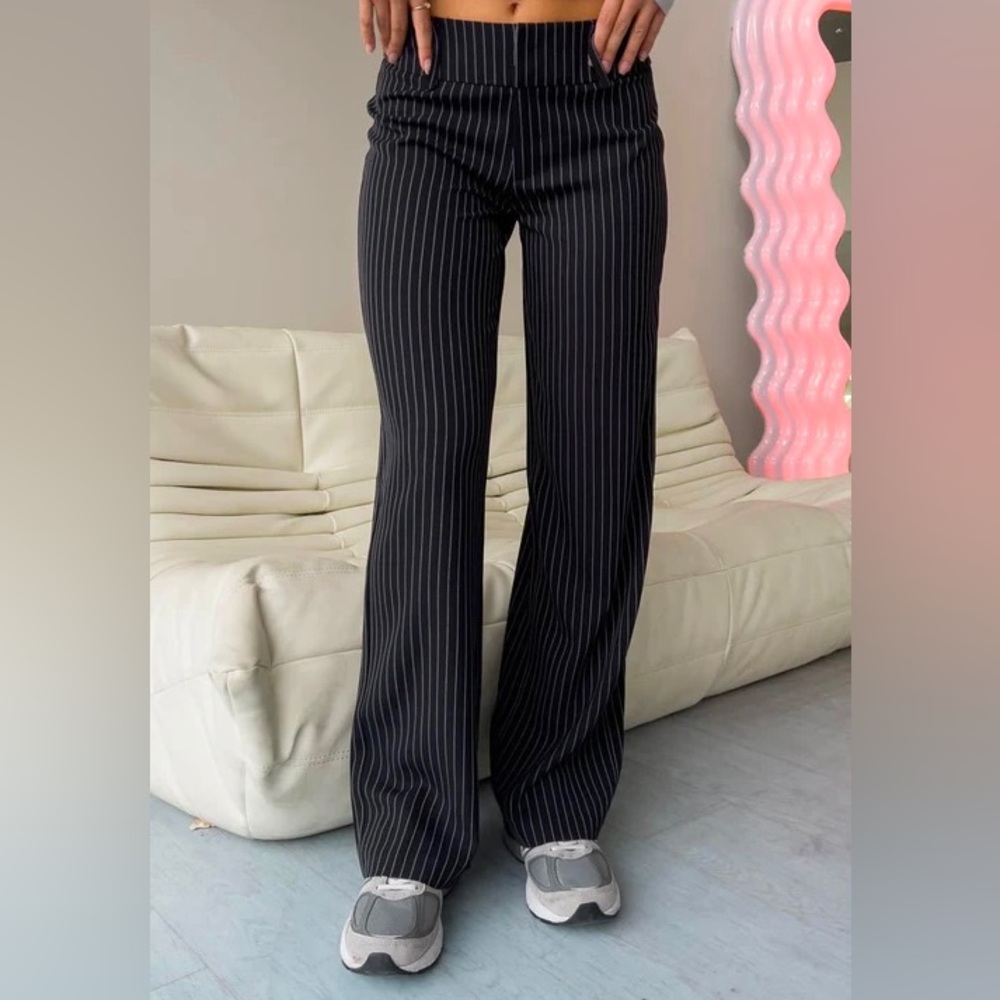 NWT Beginning Boutique - Maeve Black Pinstripe Pants
